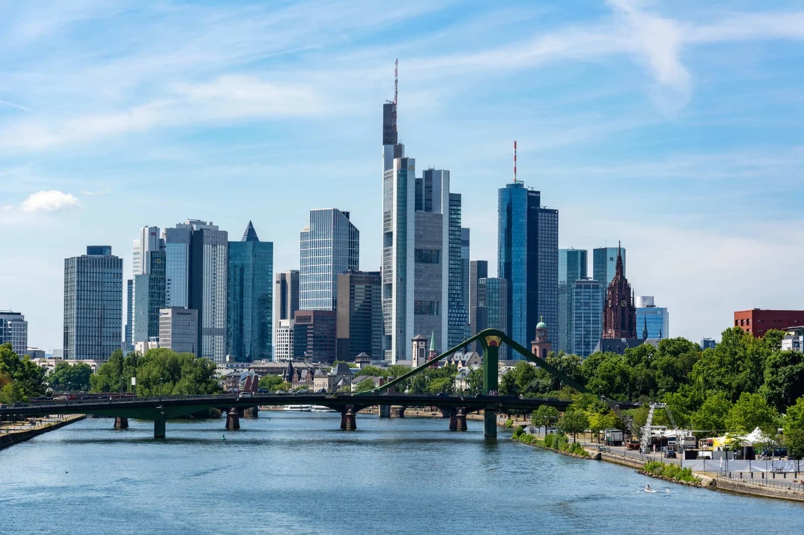 Die Frankfurter Skyline mit dem Bankenviertel