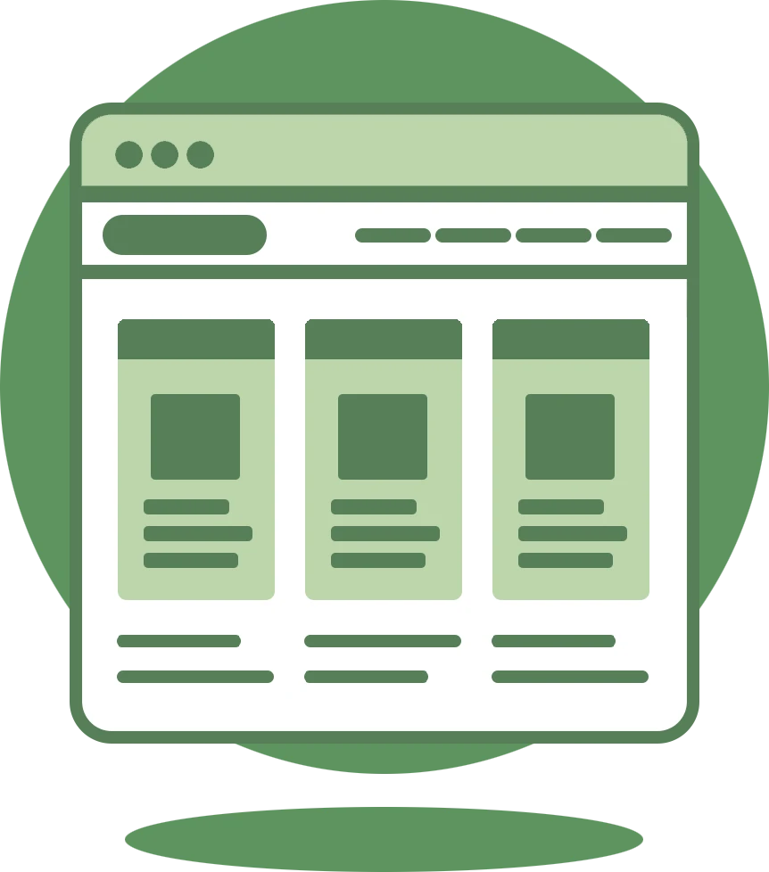 Mehrseitige Website auf Bildschirm und Smartphone